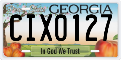 GA license plate CIX0127
