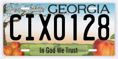 GA license plate CIX0128
