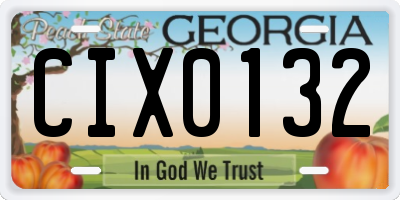 GA license plate CIX0132