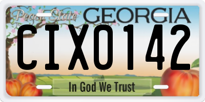 GA license plate CIX0142