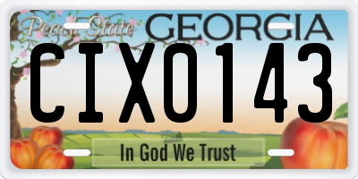 GA license plate CIX0143