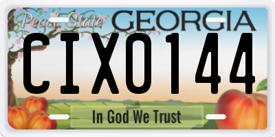 GA license plate CIX0144