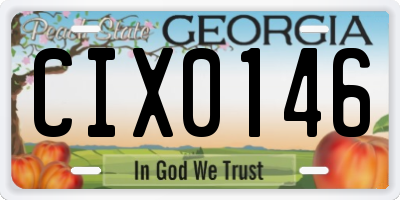 GA license plate CIX0146