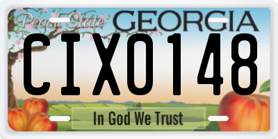 GA license plate CIX0148