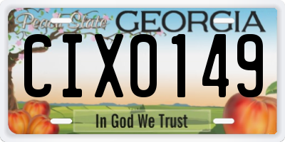 GA license plate CIX0149