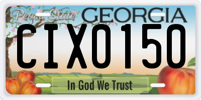 GA license plate CIX0150