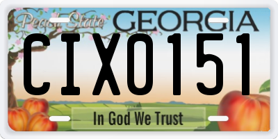 GA license plate CIX0151