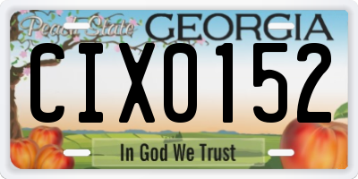 GA license plate CIX0152