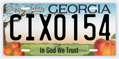 GA license plate CIX0154