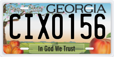 GA license plate CIX0156