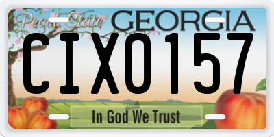 GA license plate CIX0157