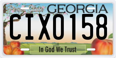 GA license plate CIX0158