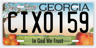 GA license plate CIX0159