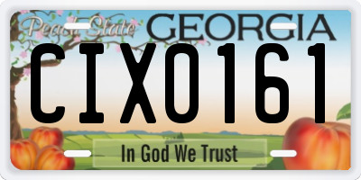 GA license plate CIX0161