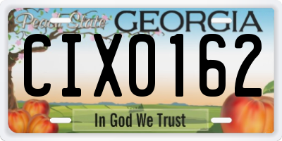 GA license plate CIX0162