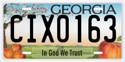 GA license plate CIX0163