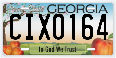 GA license plate CIX0164