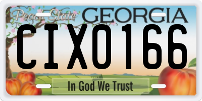 GA license plate CIX0166
