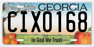 GA license plate CIX0168