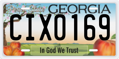 GA license plate CIX0169