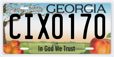 GA license plate CIX0170