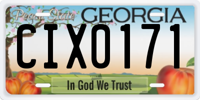 GA license plate CIX0171