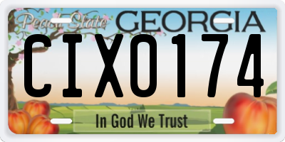 GA license plate CIX0174