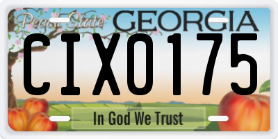 GA license plate CIX0175