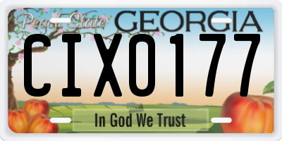 GA license plate CIX0177