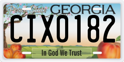 GA license plate CIX0182