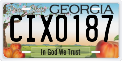GA license plate CIX0187