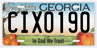 GA license plate CIX0190
