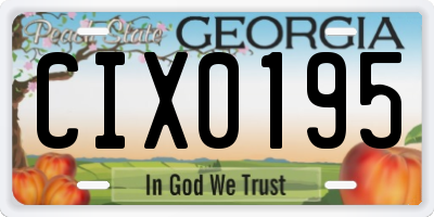 GA license plate CIX0195