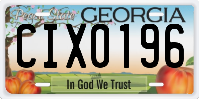 GA license plate CIX0196