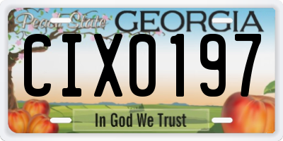 GA license plate CIX0197