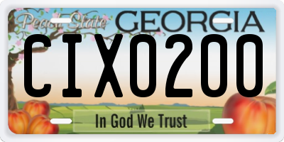 GA license plate CIX0200