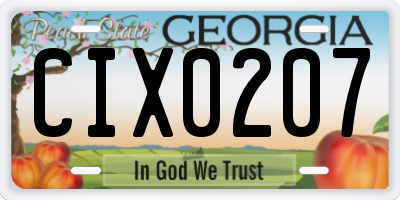 GA license plate CIX0207