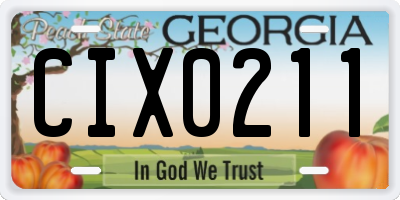 GA license plate CIX0211