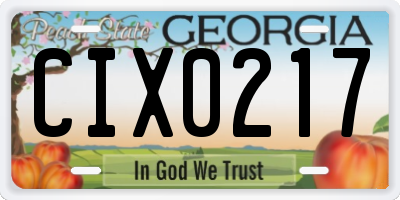 GA license plate CIX0217