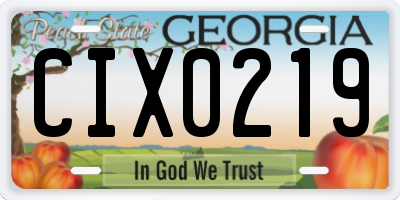 GA license plate CIX0219