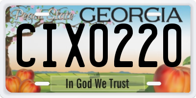 GA license plate CIX0220