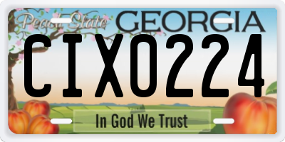GA license plate CIX0224