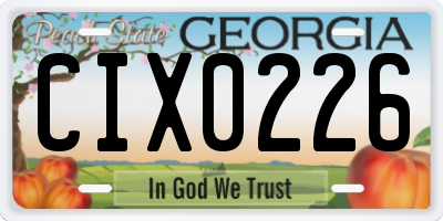 GA license plate CIX0226