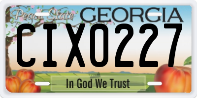 GA license plate CIX0227