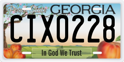 GA license plate CIX0228