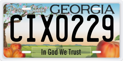 GA license plate CIX0229