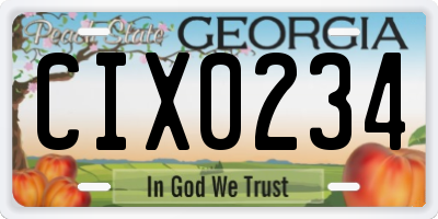 GA license plate CIX0234