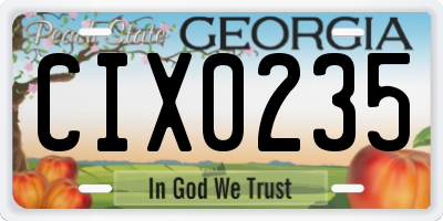 GA license plate CIX0235
