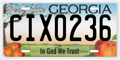 GA license plate CIX0236