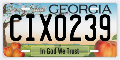 GA license plate CIX0239